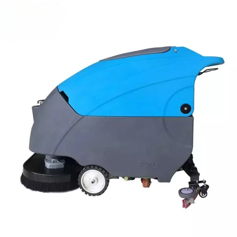 Commercial battery type self-propelled washing machine, workshop property hotel double brush cleaning car