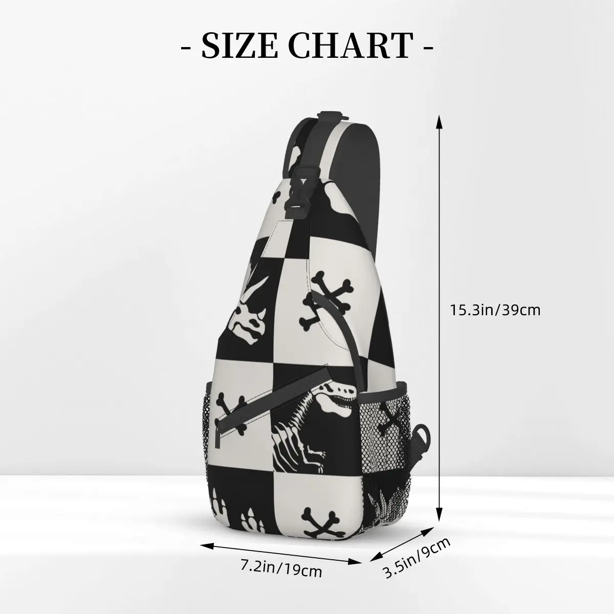 Borsa a tracolla dinosauro sport Cartoon dinosauri Checkerboard Chest Bag Unisex donna uomo moda spalla zaini viaggio