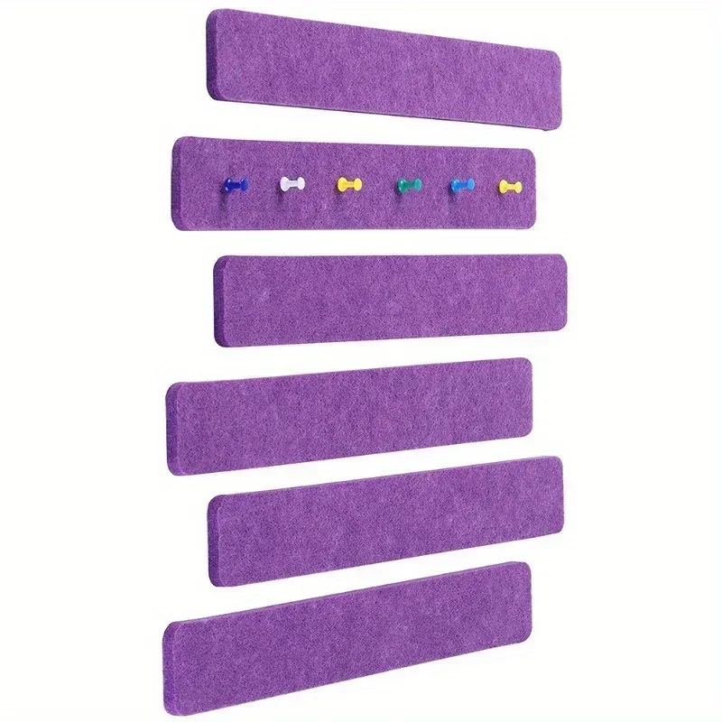 6Pcs+35Pins Frameless Cork Bulletin Board Strips for Home Refrigerator Office Decoration Message Board Cork Board Wall Stickers