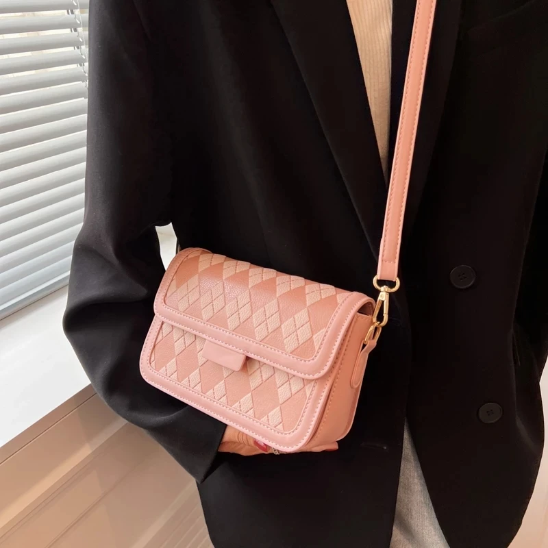 Fashion Simple PU Leather Crossbody Bags For Women Small Messenger Bag Lady Flap Shoulder Bag Luxury Handbag and Purse
