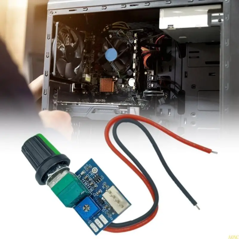 A0NC регулируемый контроллер скорости скорости вентилятора PWM с переключателем ручки 12 В 4 Вентилятор скоростного управления