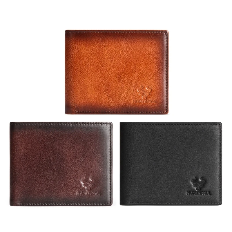 Men's Compact Wallet Large Capacity Faux Leather Card Holder Cash Organizers