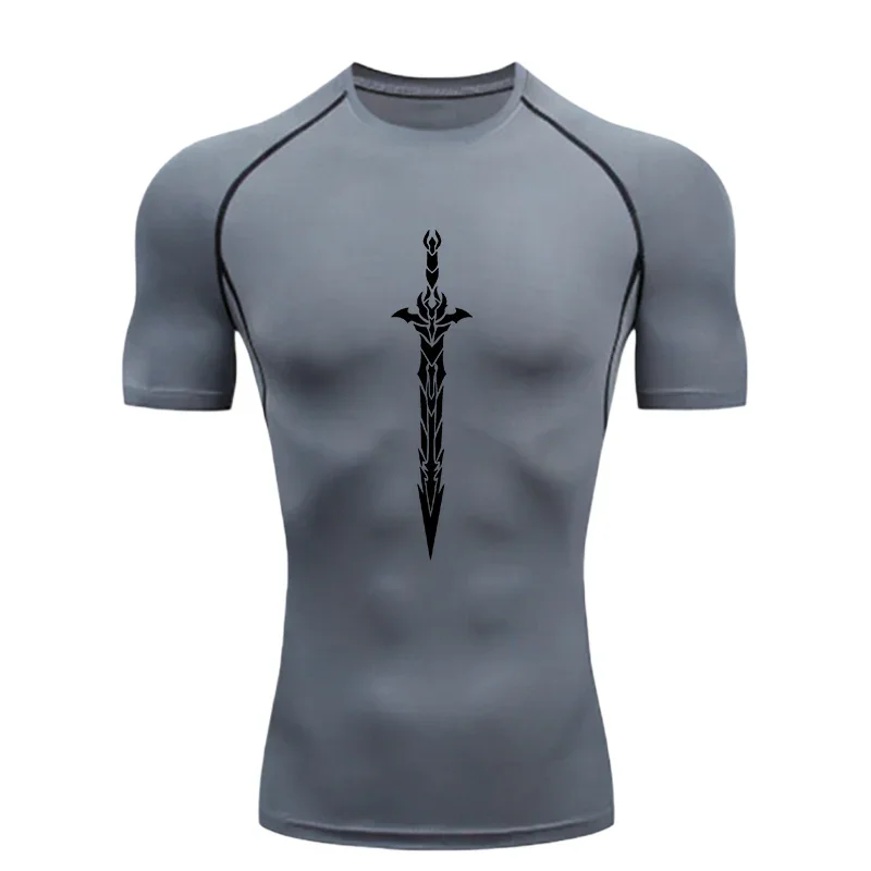 2026 Neues Judgment Sword Herren-Sport-T-Shirt, Trainings-/Fitness-Kompressions-Sportbekleidung, schnell trocknende Kurzarm-Version.