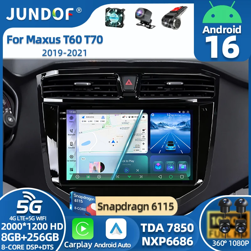 Android 16 For MAXUS T60 T70 Pickup 2019 - 2021 Car DVD GPS Navigation Auto Radio Stereo Multimedia Player Unit Carplay Screen