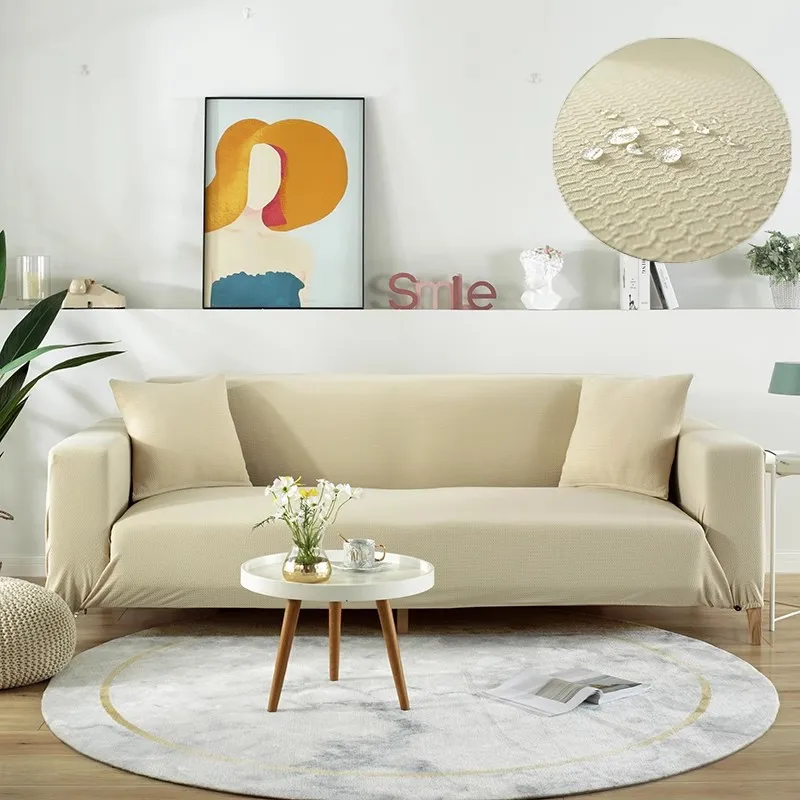 

Jacquard Knit Sofa Cover, All Inclusive, Simple Modern Sofa Cover, Anti-Skid Universal L 3Seat Sofa Cover