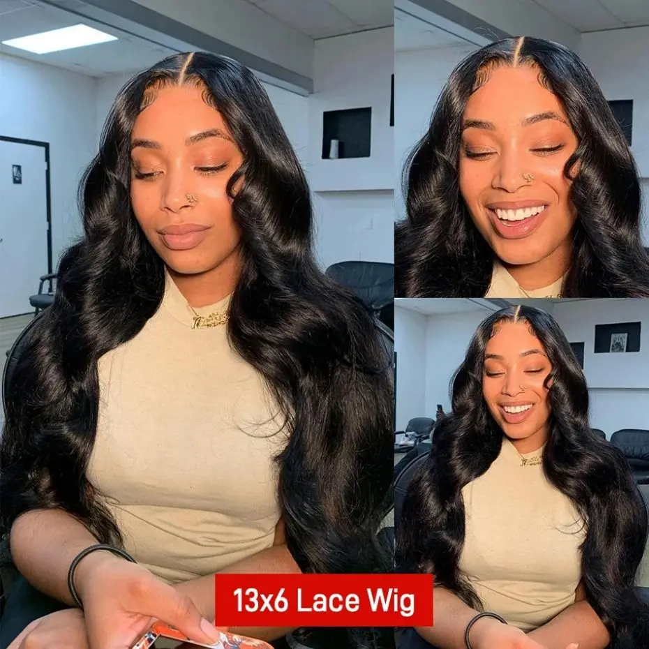 13x4 Brazilian Human Hair Wig Pre Plucked Body Wave 13x6 Transparent Lace Front Wig 4x4 Glueless HD Lace Closure Wigs For Women