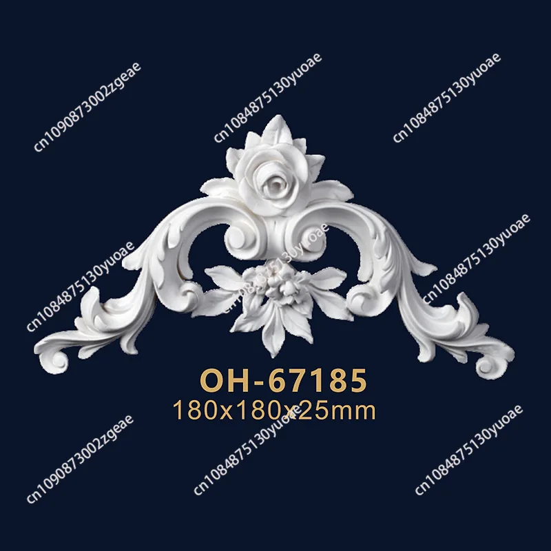 Polyurethane house decoration elements PU wall moulding ornament plant leaves