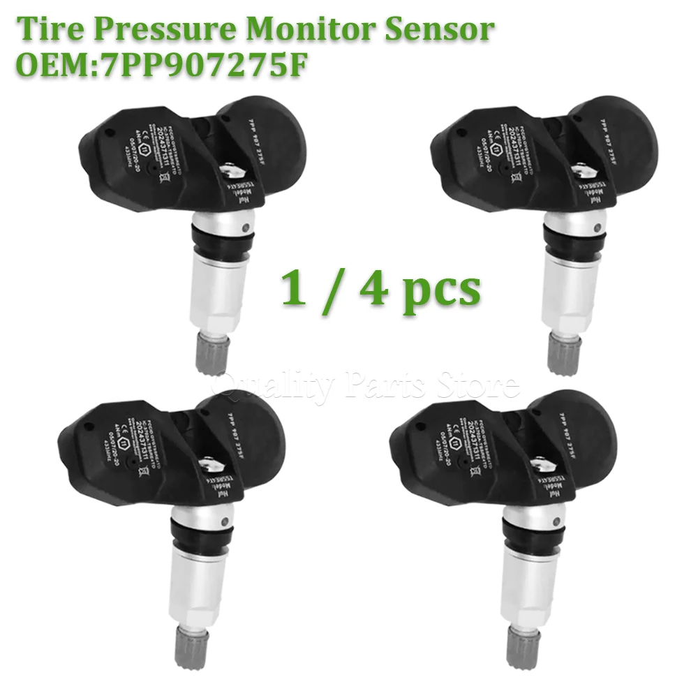 Sensor de pressão dos pneus, Sensor TPMS para 2009-2013, Porsche Panamera 970, Monitor de pressão dos pneus, 7PP907275F, 433MHz, novo, 1 Pc, 4Pcs