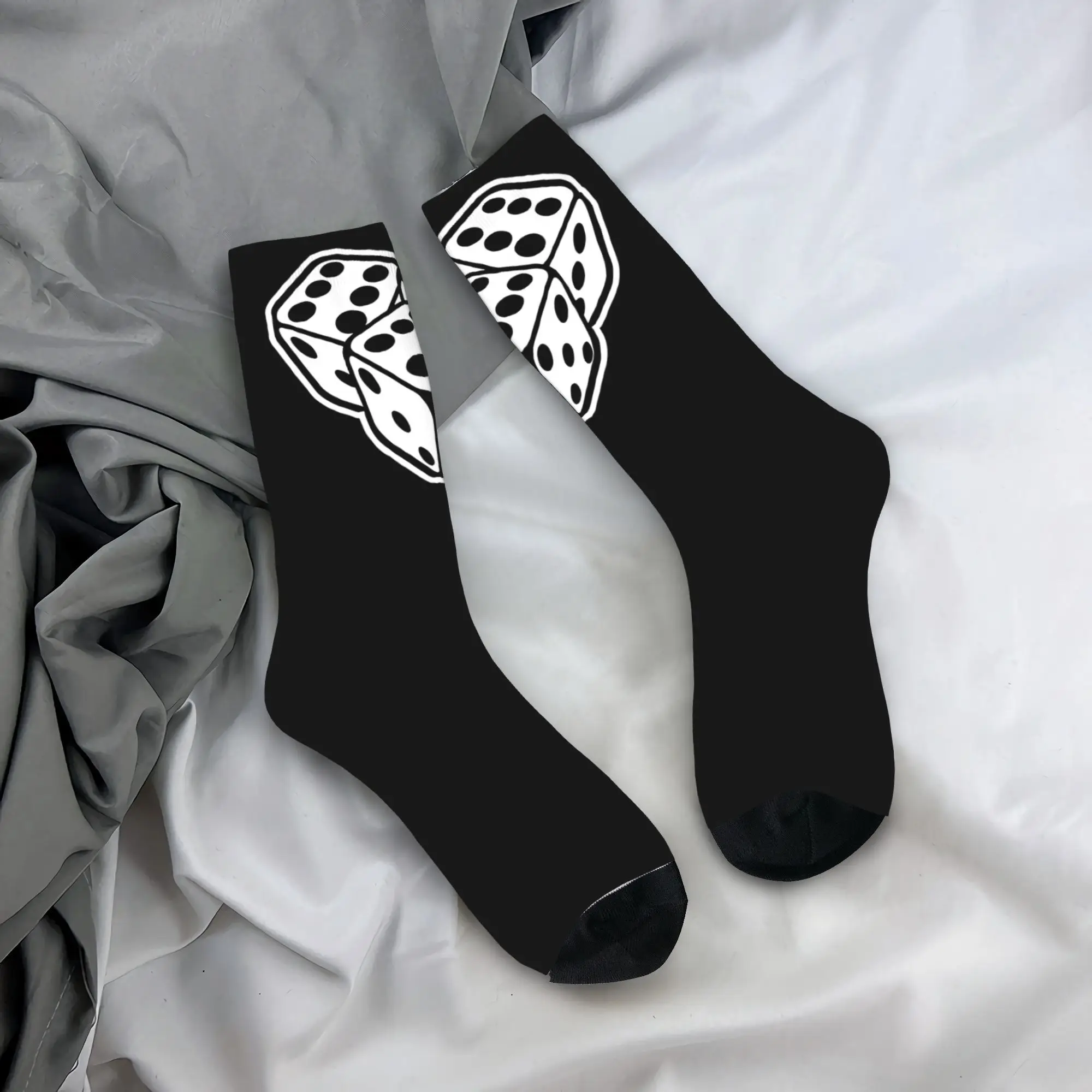 

666 SATAN ROLL OF THE DICE SHIRT AND STICKER Socks Poker And Dice Stockings Non Slip Men Socks Medium Pattern Running Socks