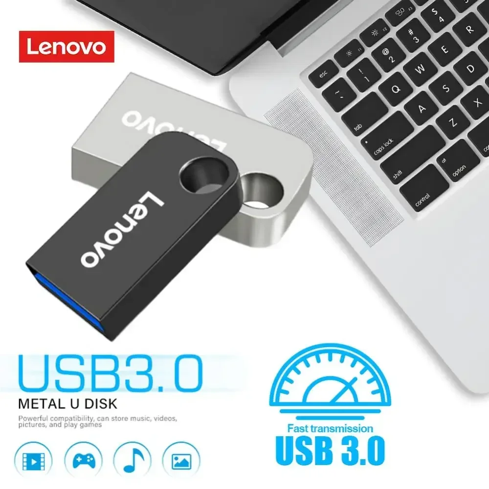 Lenovo-memoria Usb de 2TB, Pendrive portátil de Metal de alta velocidad, resistente al agua, 1TB, 512GB, 256GB, 128GB