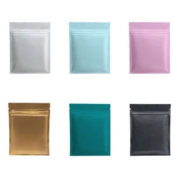 100pcs 6x8cm Matte Black Pink White Smell Proof Herb Powder Flat Pouches Gift Bags Small Aluminum Foil Zip Lock Plastic Bags