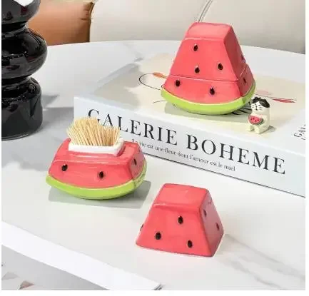 Watermelon Toothpick Box Dental Floss Box Toothpick Holder Toothpick Jar Storage Bottle Organizer Cotton Swab Jar Storage Jars
