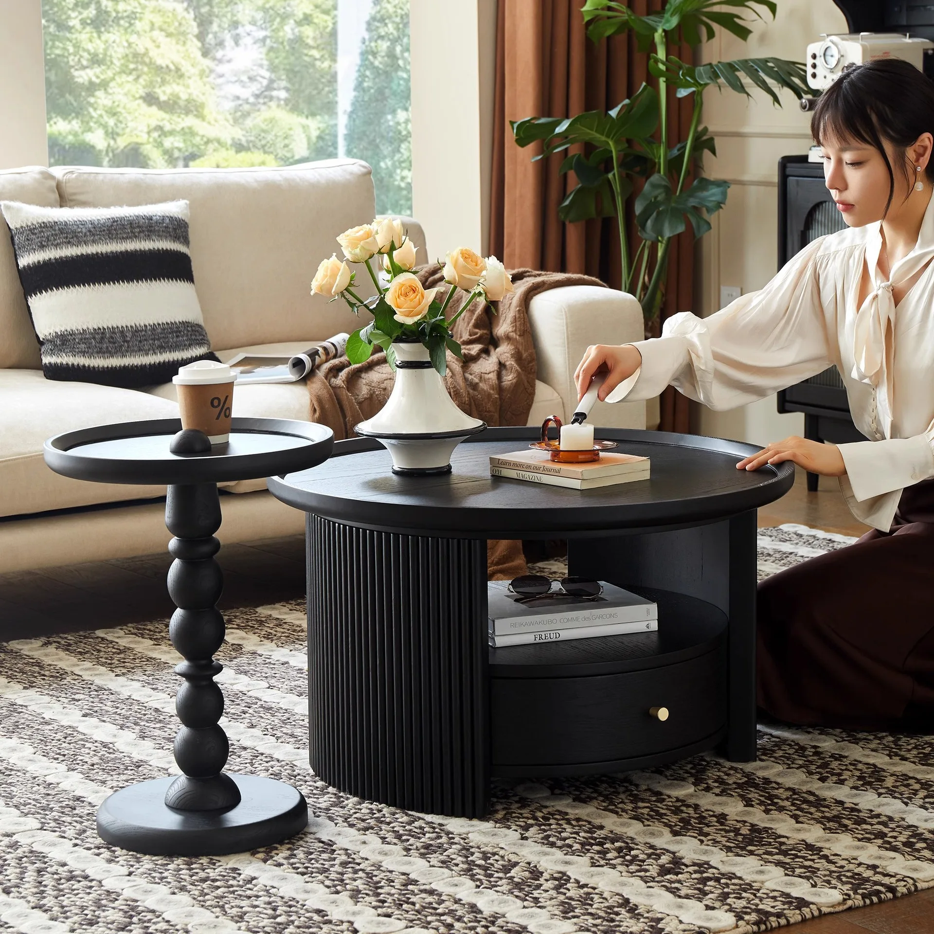 Stolik kawowy, czarny, do salonu