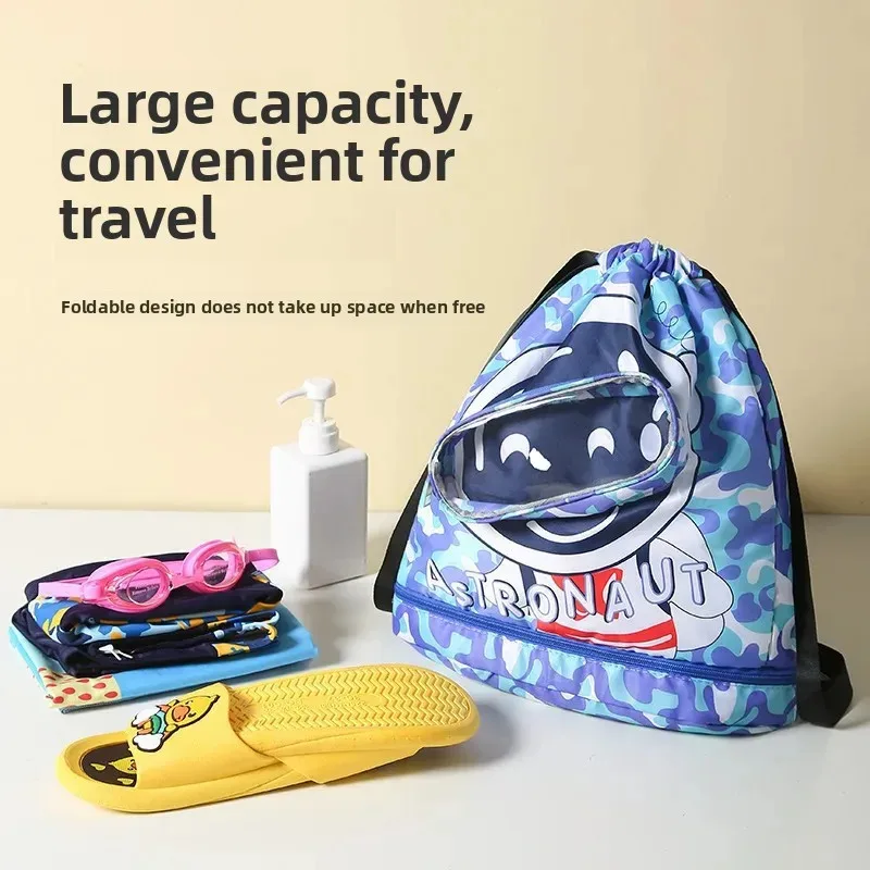 Waterproof Children's Swimming Bag Wet and Dry Separation Toiletry Bag Beach Double Shoulder Bag with Shoe Compartment