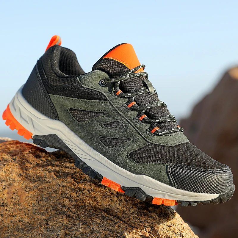 New Arrival Mens Hiking Shoes Breathable Lace Up Trekking Male Cushioning Outdoor Climbing Tourism Sneakers for Men