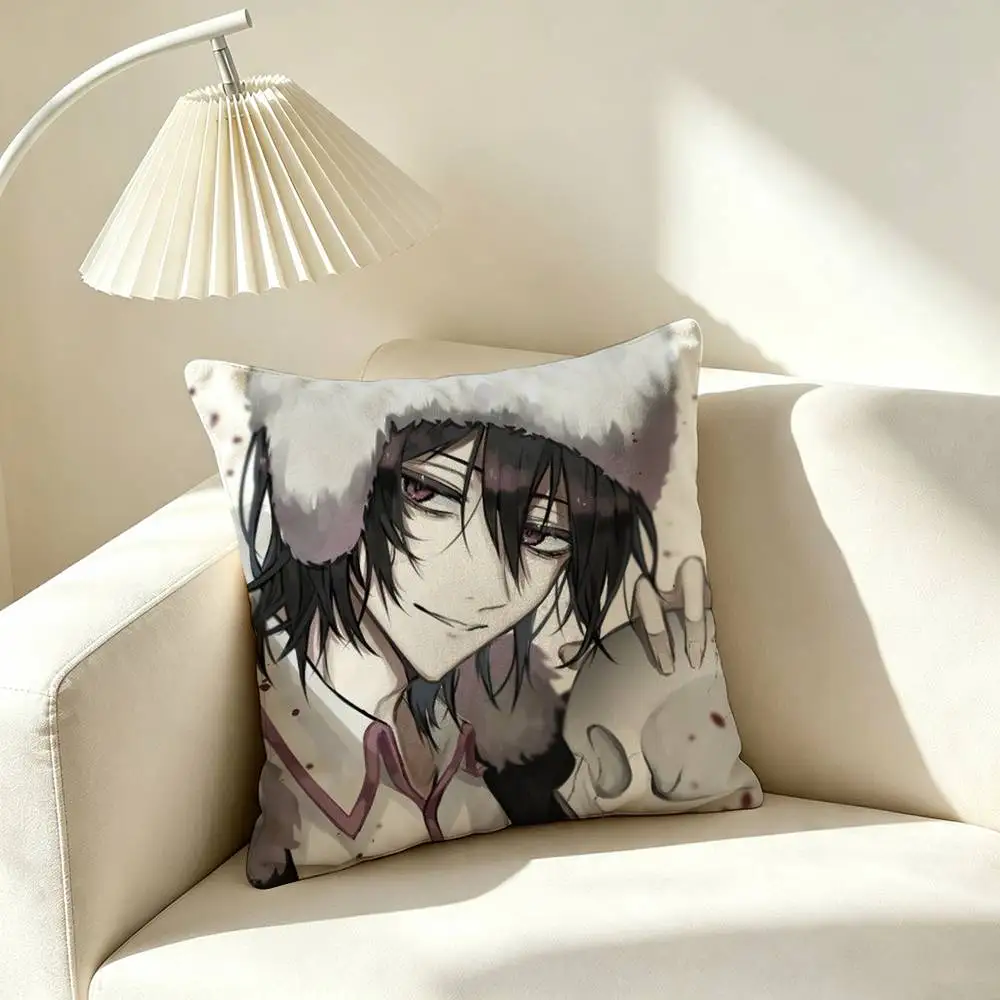 F-Fyodor Bungo Stray Dogs Square Double-Sided printed Pillow Case Bedroom Bedside Pillow Sofa Cushion Cover 3