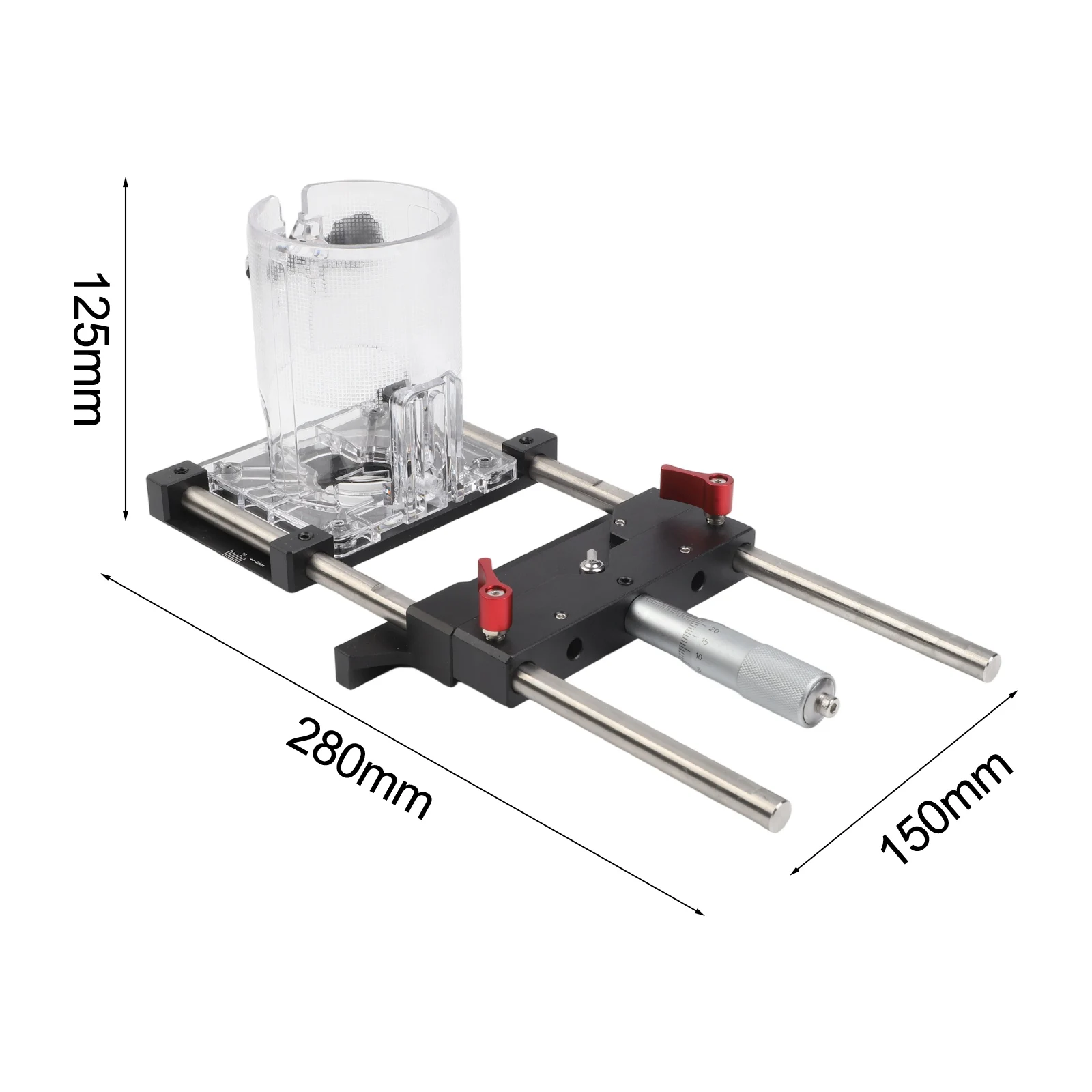 

CNC Aluminum Base 65mm Trimmer Base DIY Projects Locking Mechanism Reset Scale Handle Slotting Range Uniform Speed Translation