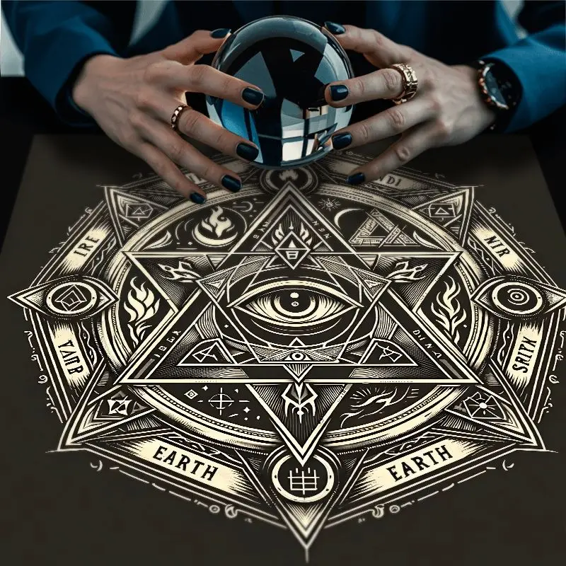 VIKAMA Full Sight Eye Tarot Tablecloth Altar Divination Spiritual Meditation Underworld Divination Desktop Layout