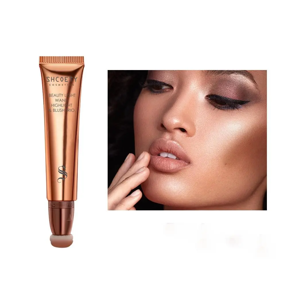 Lip and Cheek Natural Liquid Blush Highlighter Matte Makeup Pen Highlight Contour Multi-functional Face Shimmer Powder Girl