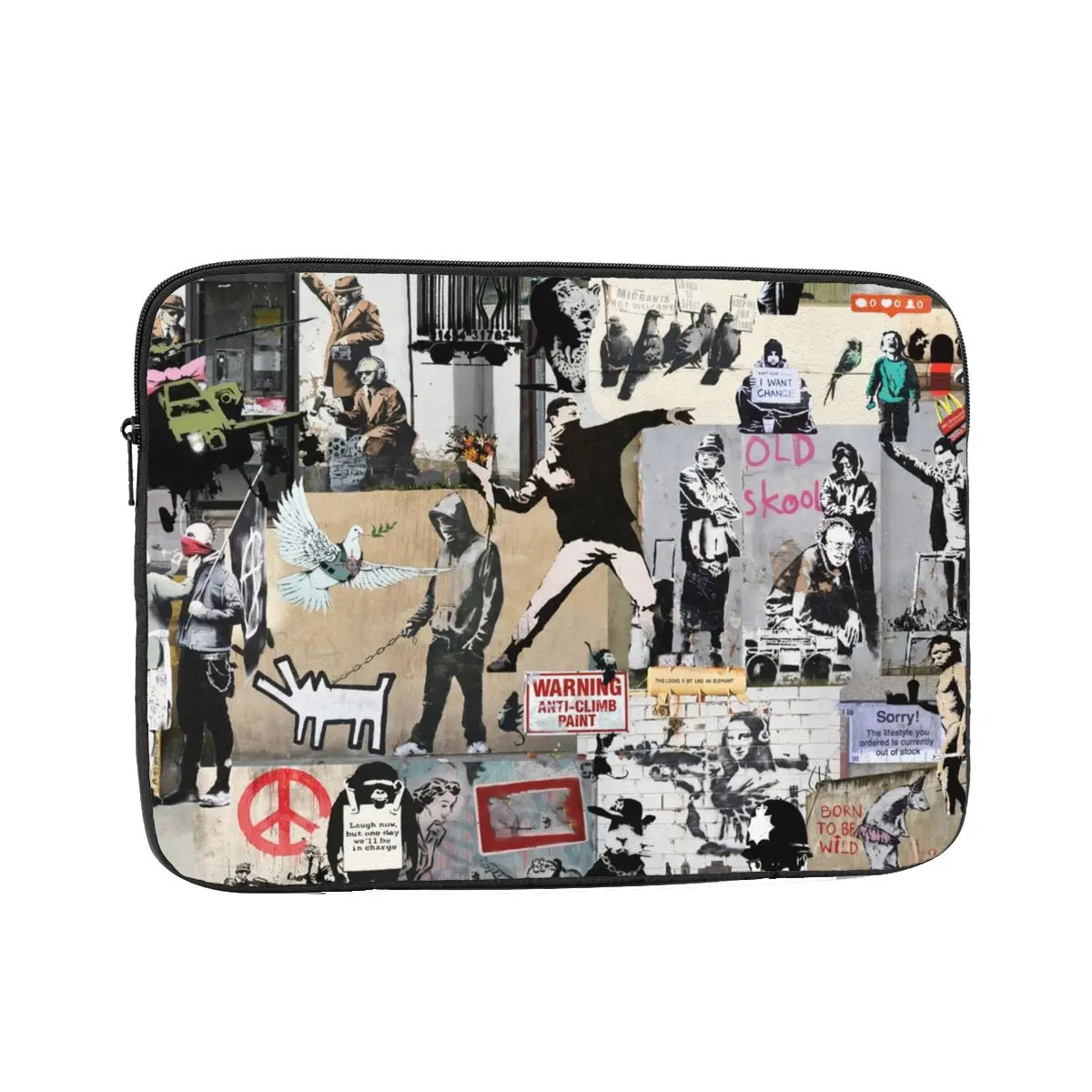 

Laptop Notebook Bag Case Banksy Collage Computer Sleeve Case 12" 13" 15" 17" Shockproof Case Bag