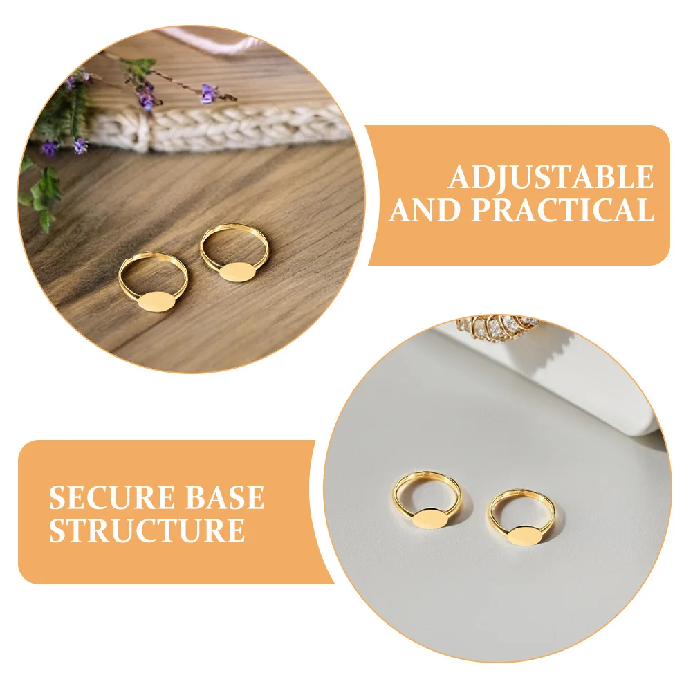50 قطعة النتائج حلقة قابل للتعديل 10 مللي متر قاعدة مسطحة الفراغات Diy بها بنفسك صنع المجوهرات حجر البطانة الايبوكسي الحرفية خواتم الزفاف شخصية