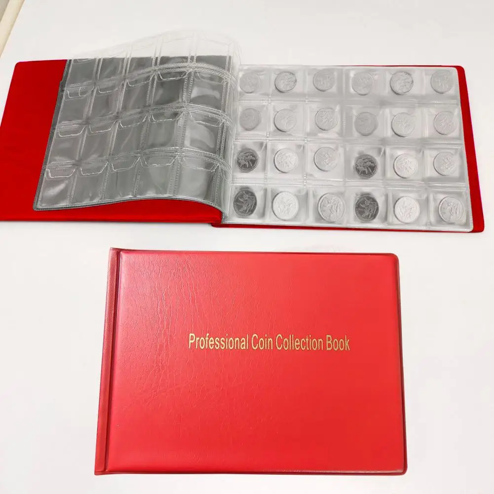 Coins Collection Book 10 Pages 240 Pockets Transparent PVC Multi-purpose Stamps Commemoration Home SuppliesCoins Storage Album