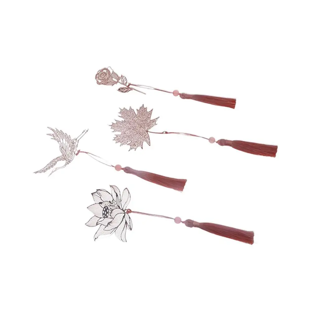 Gift Apricot Leaf Birthday Gift Metal Reading Bookmark Book Paginator Book Page Marker Hollowed Leaf Flower Bookmark