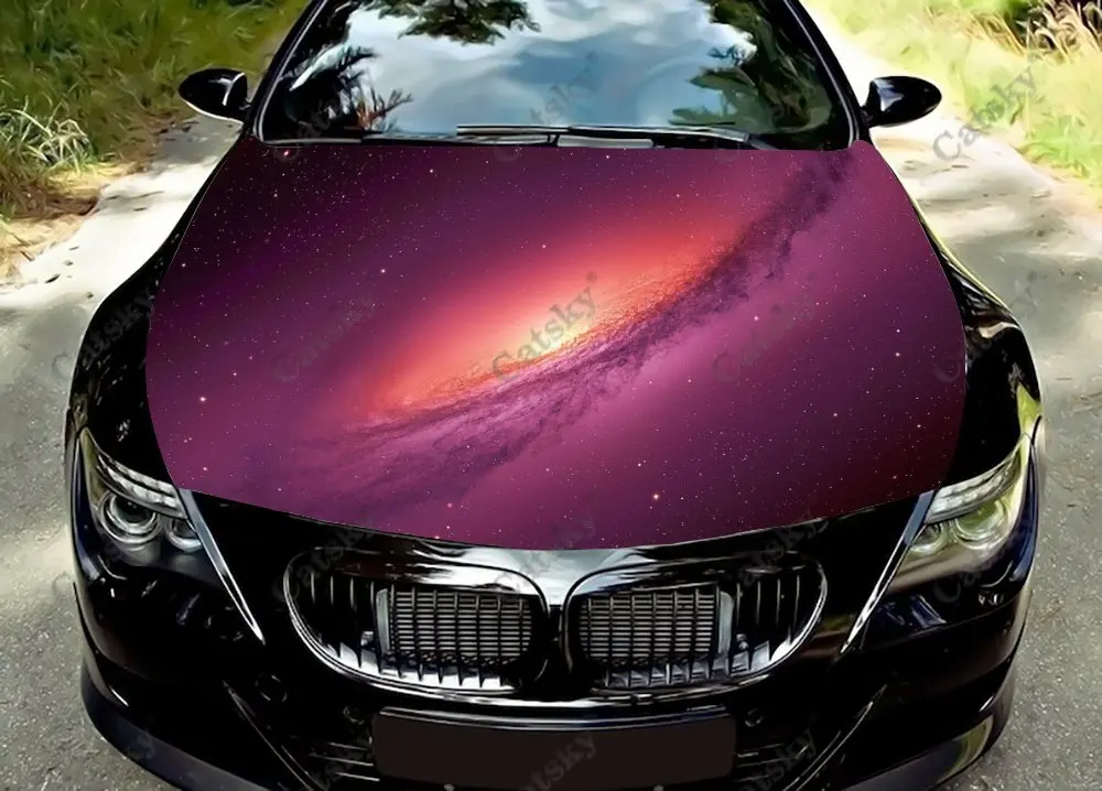 

Крутая фиолетовая защитная виниловая наклейка на капот автомобиля Galaxy Night, наклейка, автомобильные аксессуары, украшение, крышка двигателя для внедорожника