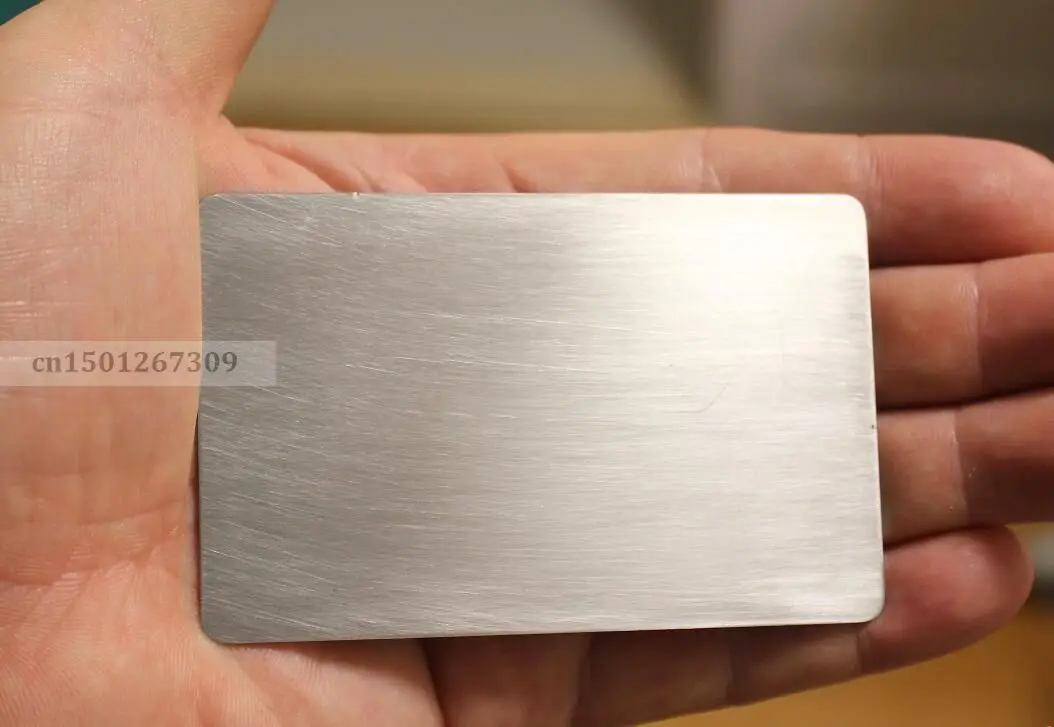 Thick 0.7mm Stainless Steel Blank Silver Tone Metal Business Cards Both Side Brushed Finishing 1/2/5/10/15 -You Choose Quantity