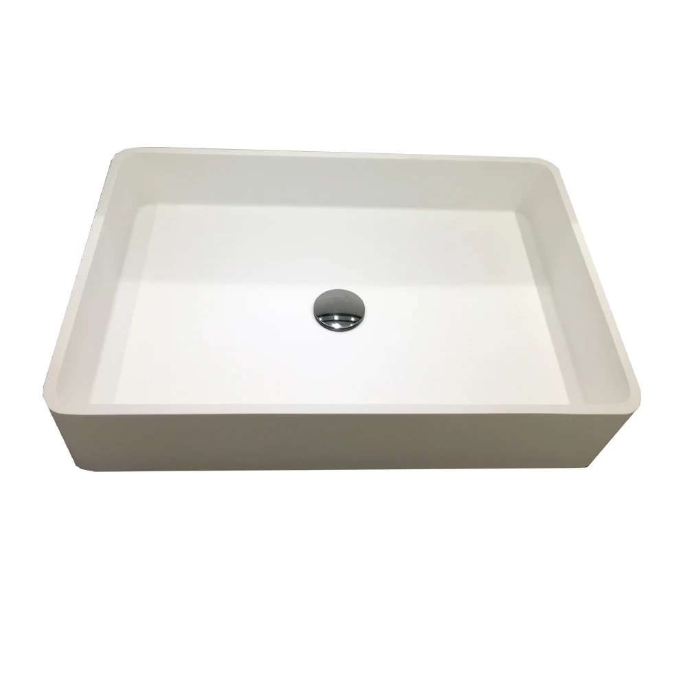 

Bathroom Rectangular Solid Surface Stone Counter Top Vessel Sink Fashionable Corian Wash Basin RS3812A