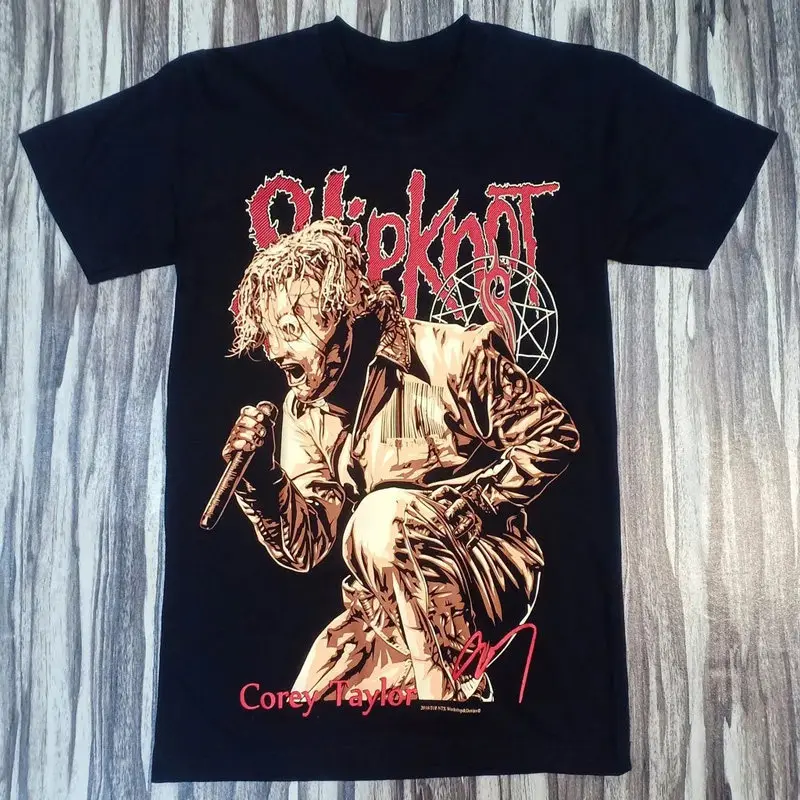 Comic-Stil Slipknot Rockband T-Shirt Baumwolle Grafik-Shirt Herren Damen Sommer Streetwear Top – Detail 7