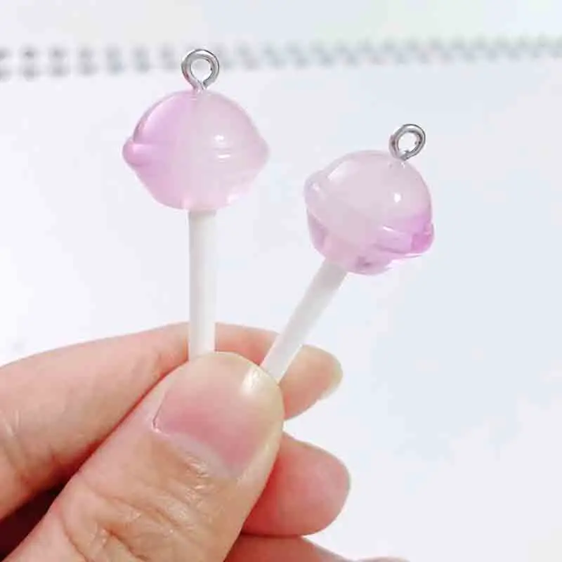 أقراط للفتيات النساء الراتنج اليدوية لطيف كوكب مصاصة الراتنج فلاتباك سحر انخفاض الأقراط مضحك هدية #6