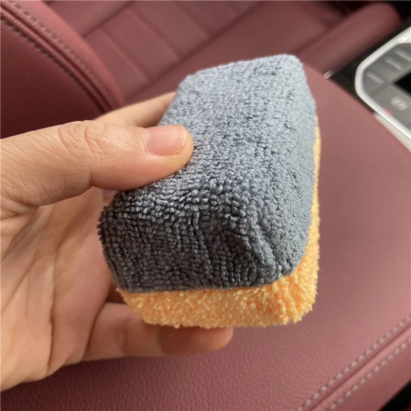 Lucullan Yellow/Gray Saver Applicator Ceramic Coating Sponge with Plastic Barrier Inside to Reduce Product Waste