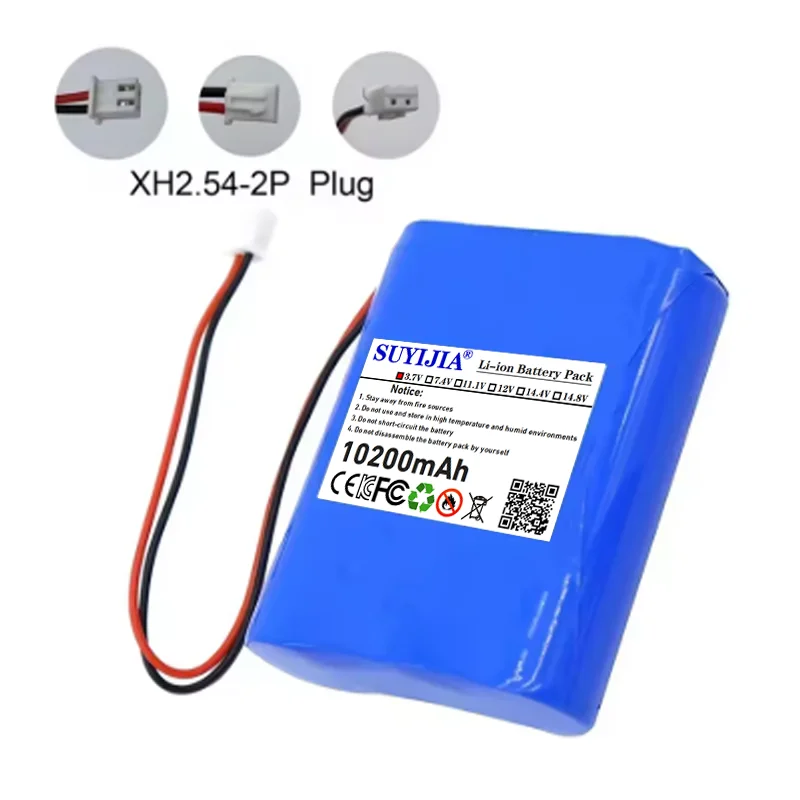 1S3P 3.7 فولت 10200 مللي أمبير 18650 بطارية ليثيوم مع XH2.54-2P التوصيل لصيد الأسماك مصباح ليد سمّاعات بلوتوث 4.2 فولت ضوء الطوارئ احتياطية #4