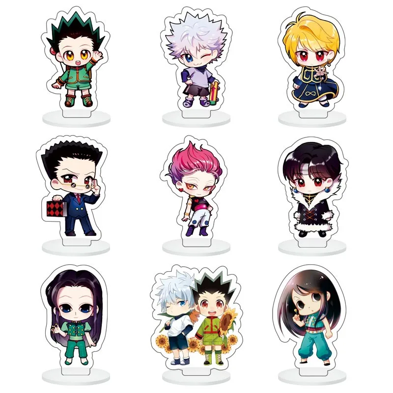 

Anime Hunter X Hunter GON·FREECSS Mini Acrylic Figures Cute Cartoon Flat Models Desk Standing Decoration Plates Collectibles