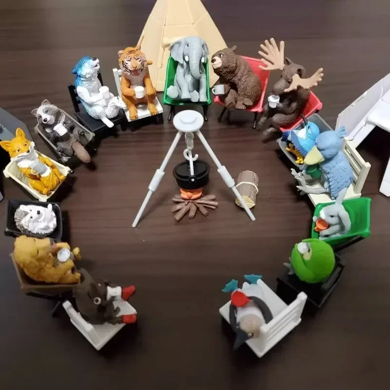 

Bandai Original Gashapon Animal Camping Shoebill Beetle Model Figure Anime Cute Doll Decor Kawaii Capsule Toys Gift