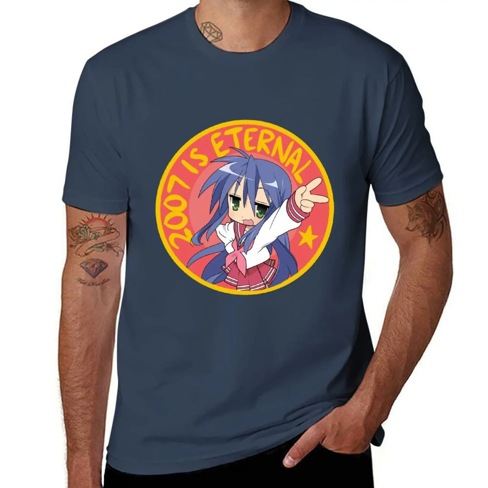 

Lucky Star Konata 2007 is Eternal T-Shirt man t shirt cotton high quality t shirt custom print cotton tshirt 100% T-Shirt