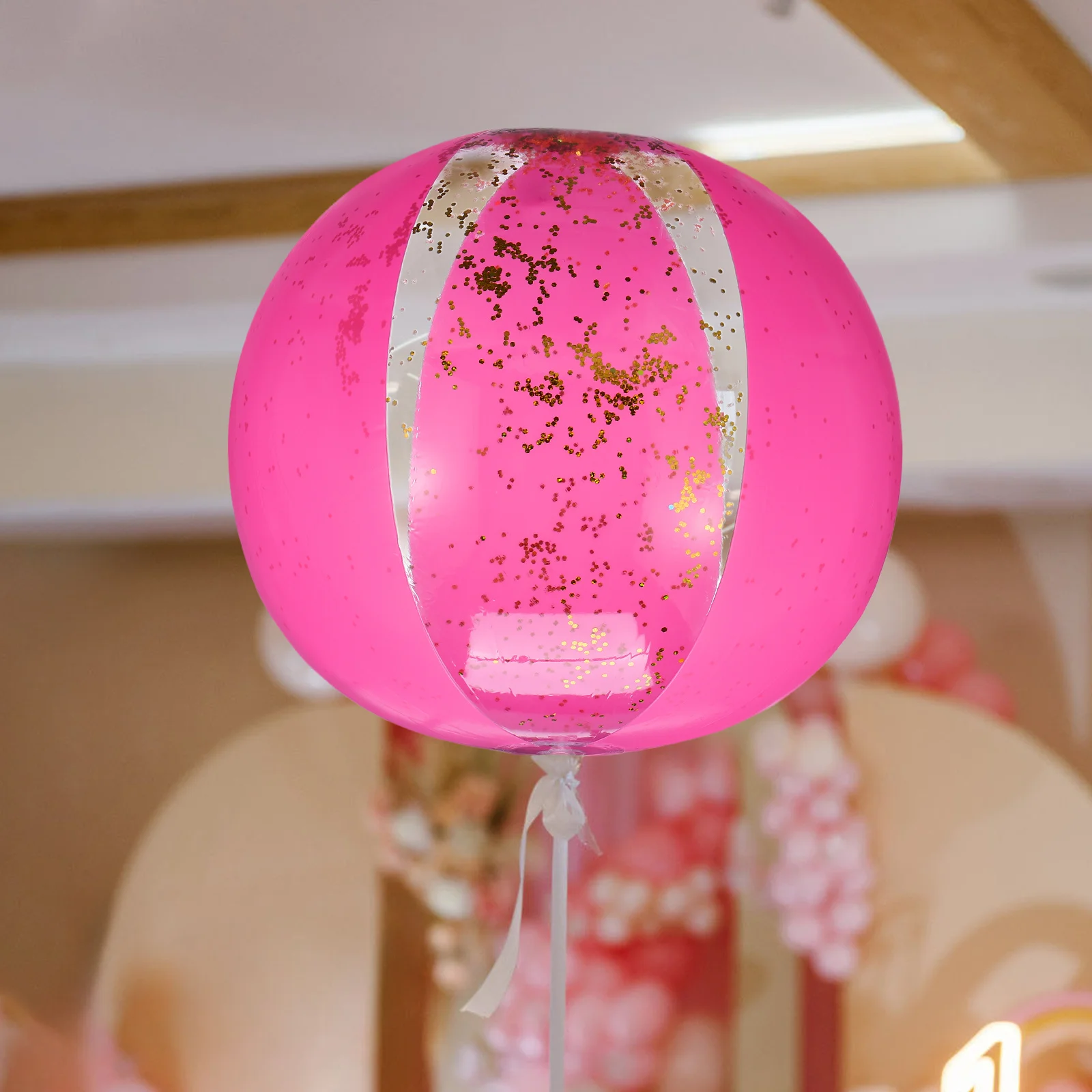 

4Pcs Inflatable Sequin Glitter Beach Balls PVC Lightweight Portable for Outdoor Pool Wedding Party Summer Decorative Balls