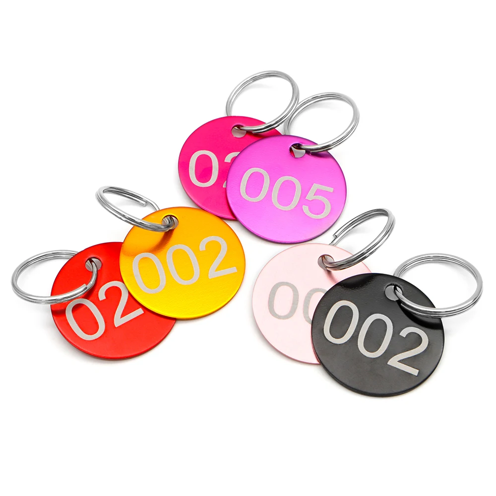 Number 001-200 Round Tags Aluminum Plates With KeyRing Sign For Key Item Mark Tags Club ID Card Series Tags KeyChain