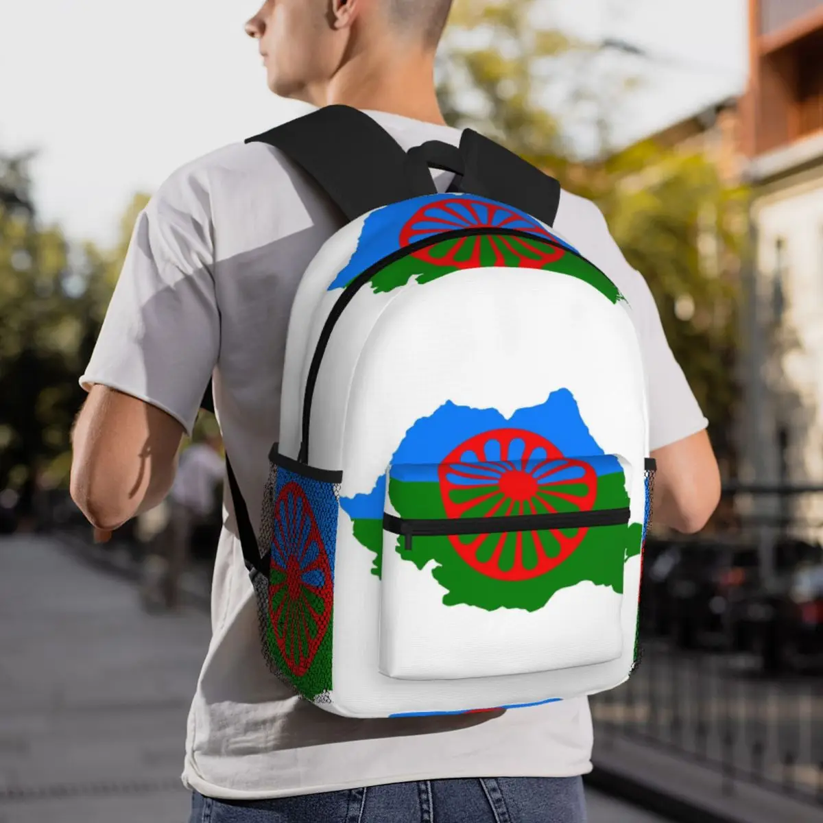 Personalized Gypsy Flag Backpack Student BookBag Kids School Bag Laptop Shoulder Bags for Men Women