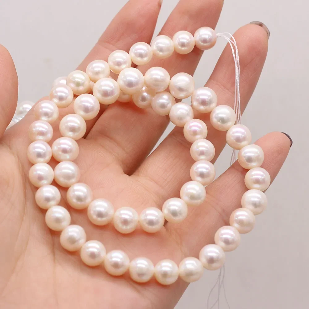 8-9mm Natural Zhuji Freshwater Culture Pearl Beads Loose Big Round Spacer Bead for Jewelry Making Diy Necklace Bracelet Gifts