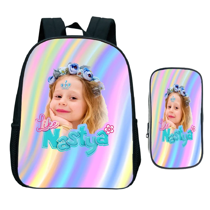 Like Nastya Backpack 2pcs Set Toddler Kindergarten Knapsack Kids Boys Girls Student Back to School Bag For Children Gift