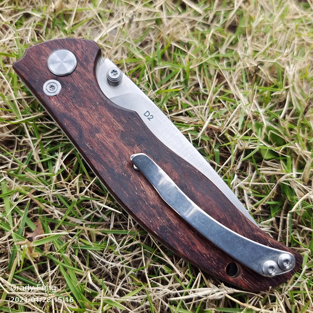 Grady Fung Folding Messer Tabargan 95 Ratte 1 Stabilisiert Palisander Griff D2 klinge Messer Überleben Messer EDC Werkzeuge Camping Messer