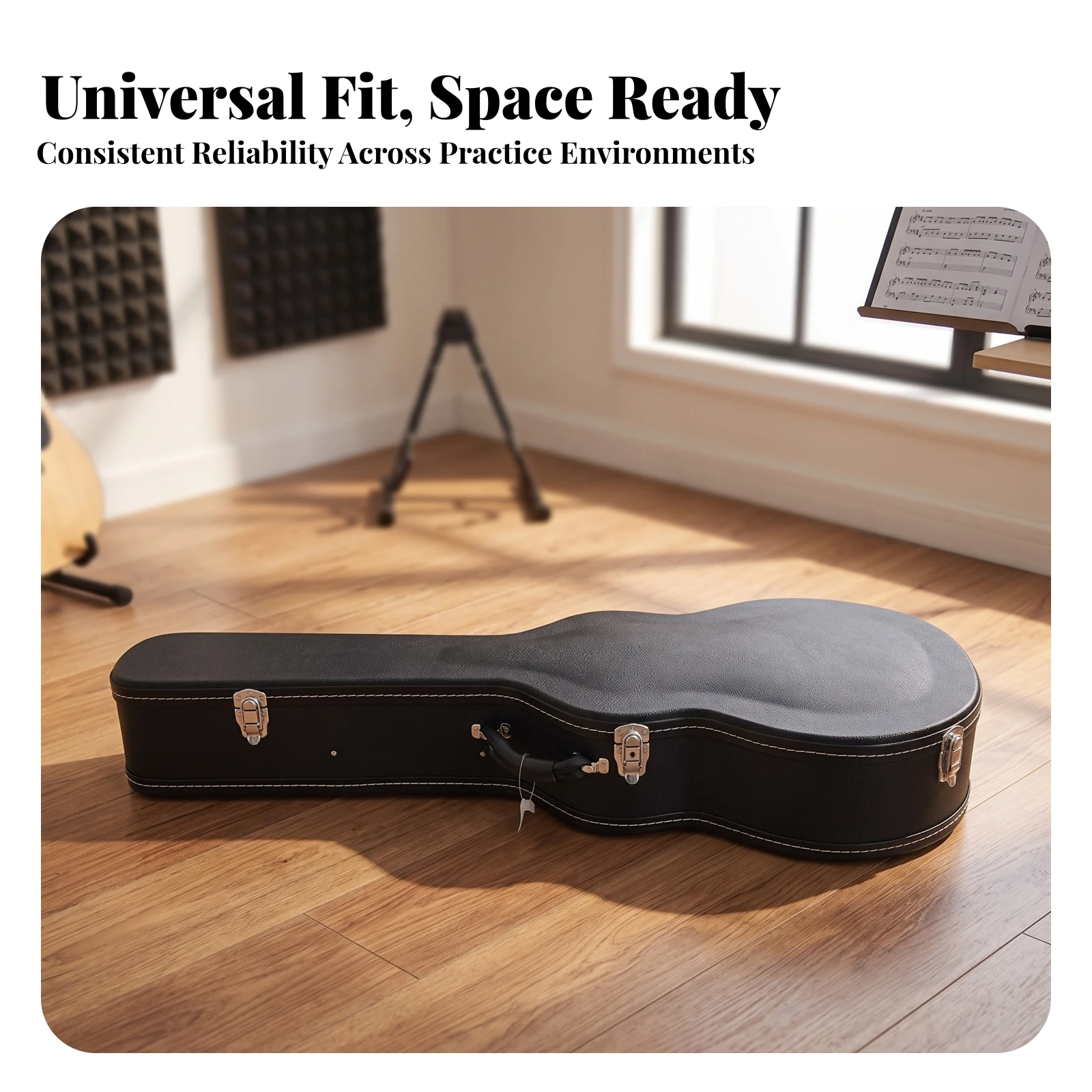 Hardshell Acoustic Guitar Case Long-Lasting Acoustic Guitar Hard Case Sturdy Portable for Guitarists, Travel, Storage