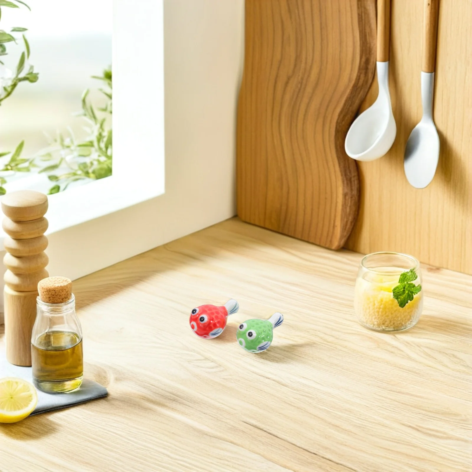 

6Pcs Shape Ceramic Chopstick Rests Dining Table Spoon Fork Holder Desktop Decorative Table Supplies