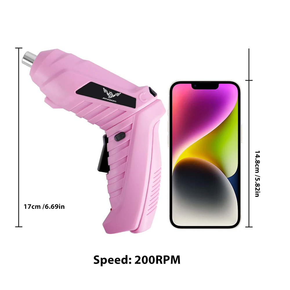 JENABOM 3.6v  pink Power Tools Set Household Maintenance Repair 1800mAh Mini Household Electric Drill Cordless Screwdriver
