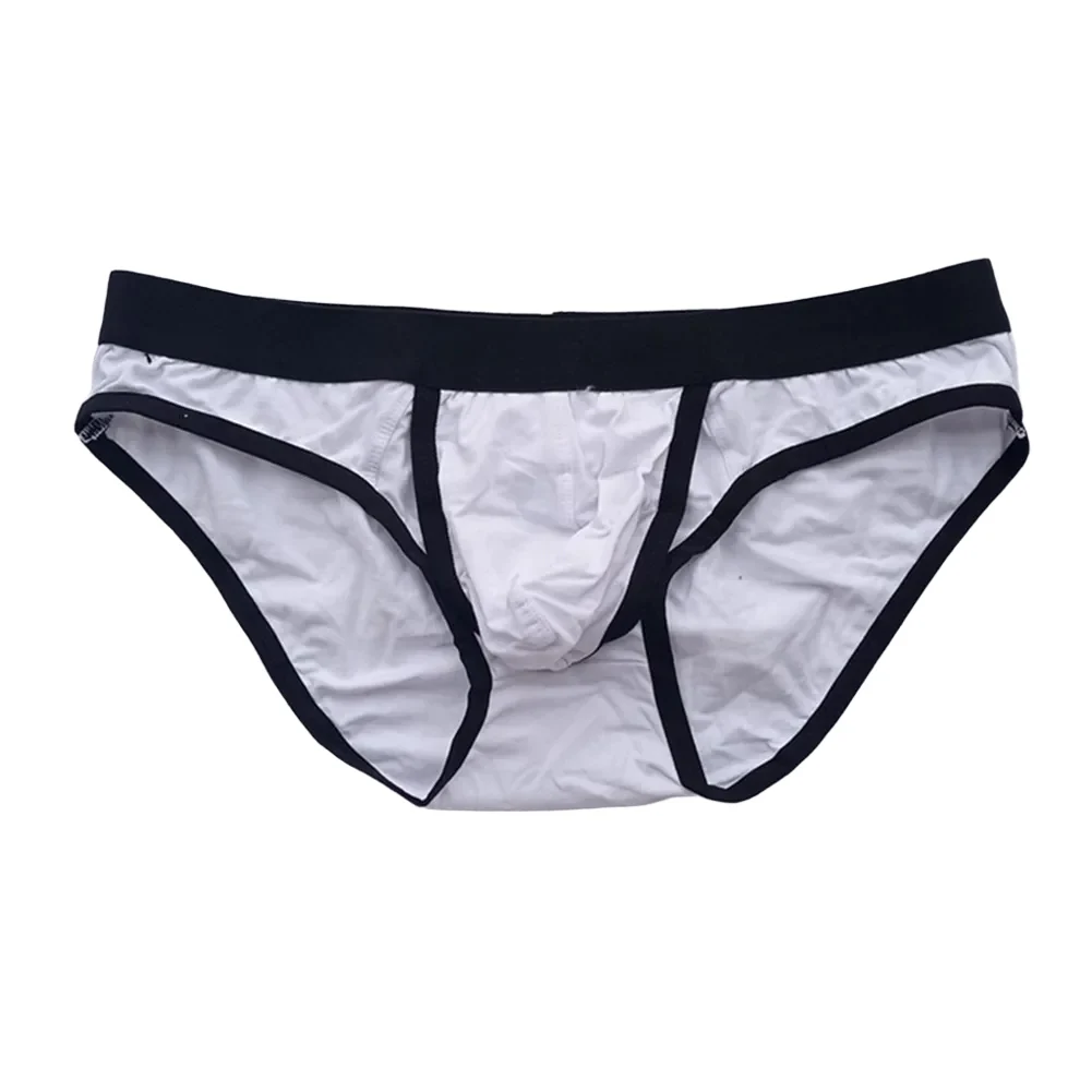 Men\'s Breathable Low Waist Underwear with Hole Pouch Cotton Blend Briefs Designed for Comfortable Separation and Support
