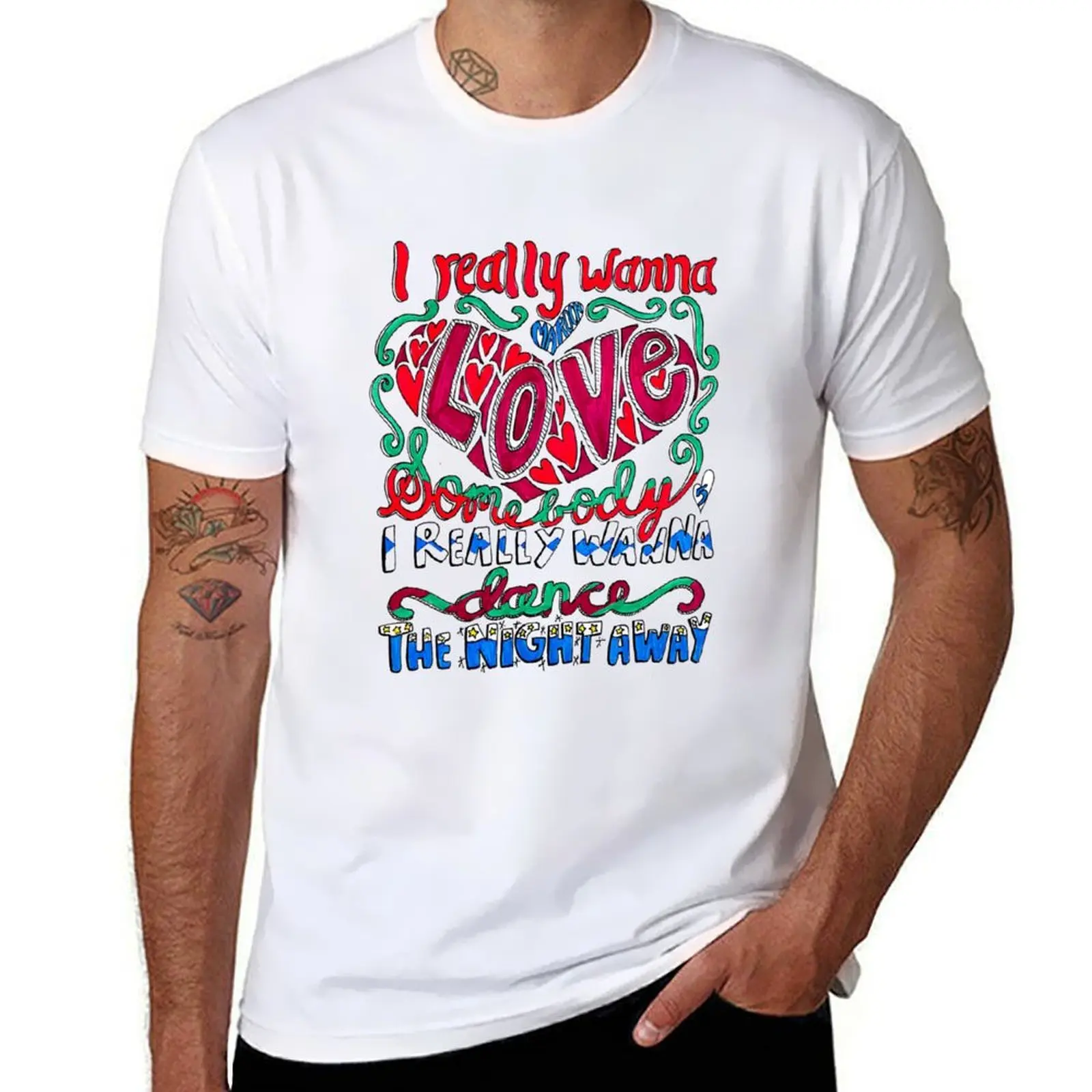 

Love Somebody Lyrics T-Shirt Casual Basic Short Sleeve T-Shirt