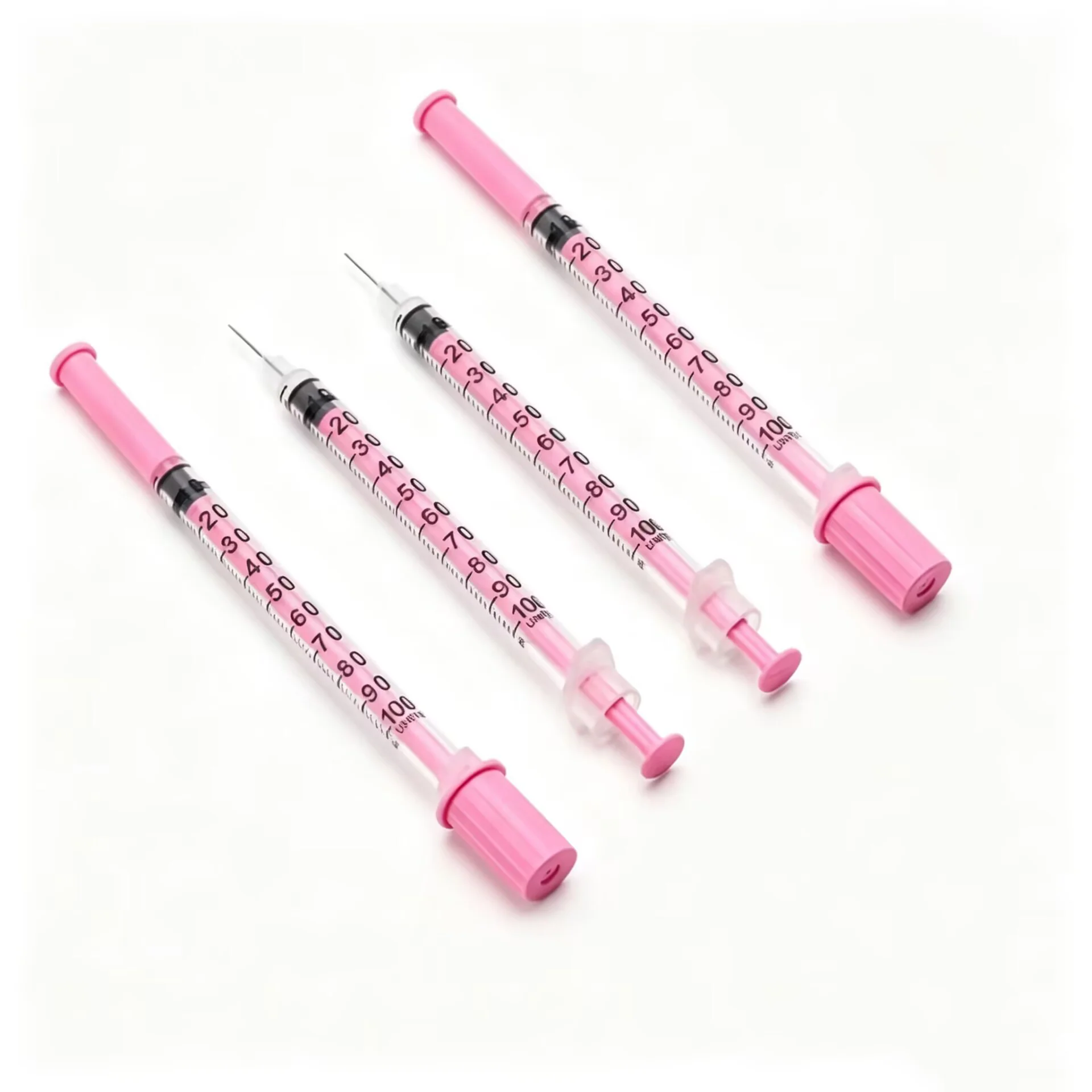 1 ml 31g/30g, 8MM, rosa Insulinspritze, Laborspritze, einzeln verpackt – Detail 5