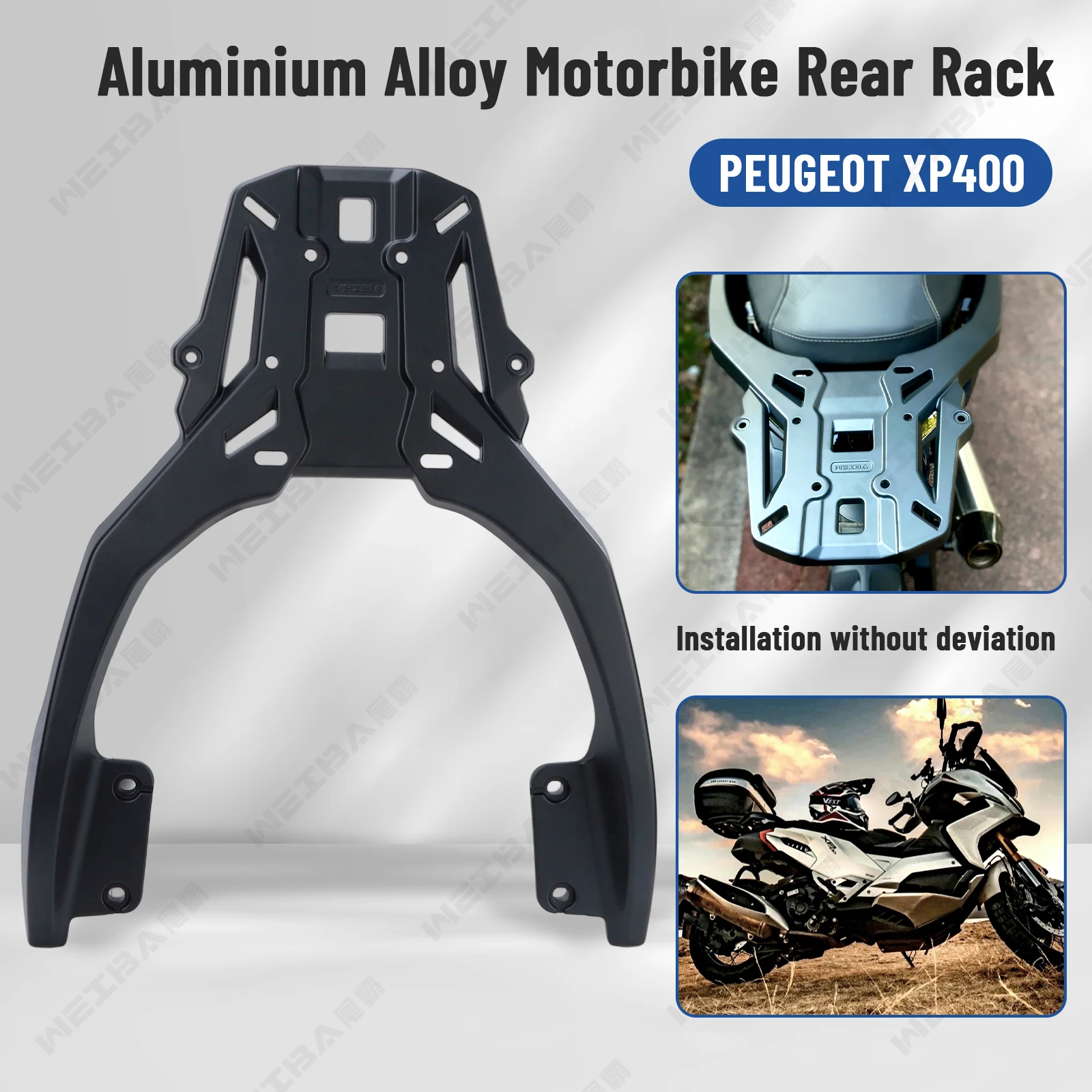 Rear Luggage Carrier Rack for PEUGEOT XP400,WEIBA Motorcycle Cargo Rack Storage Box Support Special for PEUGEOT Plusion211